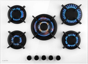 Klarstein Goldflame 70cm Płyta gazowa 5 palników Biały