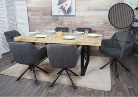 Krzesło do jadalni MCW-K33 (zestaw 6 sztuk),  sztruks szary