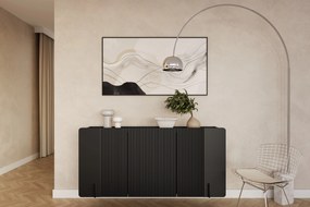 Komoda Malmi 150 cm trzydrzwiowa wisząca - czarny mat / czarny