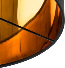 Inteligentna lampa podłogowa czarna ze złotym okrągłym kloszem z WiFi A60 - VT