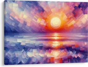 Obraz - Kolorowy artystyczny zachód słońca (70x50 cm)