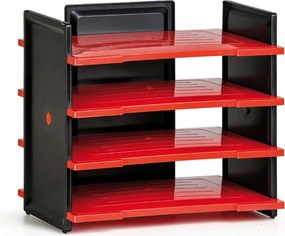 Plastikowy  organizer na dokumenty A4, czarny/czerwony