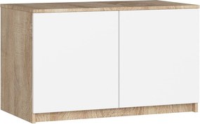 Nadstawka na szafę AKORD S90 Dąb Sonoma 90 cm 2 drzwi kolor Biały mat 2 półki 90x51x55 cm