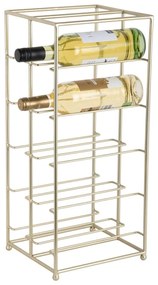 Metalowy regał na wino w kolorze złota liczba butelek 10 25x57x22,5 cm Dual Floor – PT LIVING