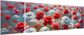 Obraz - Pole maków (170x50 cm)