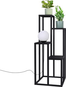 Minimalistyczny kwietnik Hibiscus z białą lampą