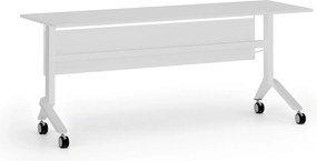 Mobilny stół PRIMO MOVE, 180x60 cm, biała podstawa, biały