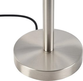 Nowoczesna lampa stołowa stalowa z abażurem w kolorze taupe 35 cm - Simplo