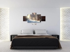 Obraz - Skały i fale oceanu (125x70 cm)