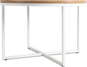 Stolik Kawowy HANTEL 70 cm Dąb Złoty/Biały Skandynawski