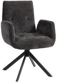 HOMCOM Fotel tapicerowany, fotel akcentowy, nowoczesny design, obrotowy, do 120 kg, czarny