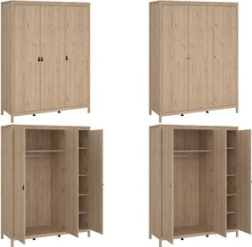 Trzydrzwiowa szafa na ubrania Madrid 3D, jackson hickory