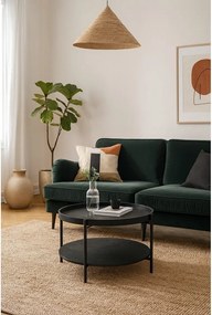 Czarny okrągły stolik w dekorze dębu ø 64 cm Hagen – Bonami Essentials