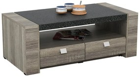 Stolik kawowy METEORITE - 2 szuflady - Płyta MDF imitacja granitu