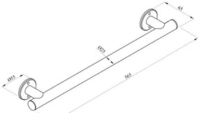 Uchwyt prysznicowy prosty czarny 56 cm