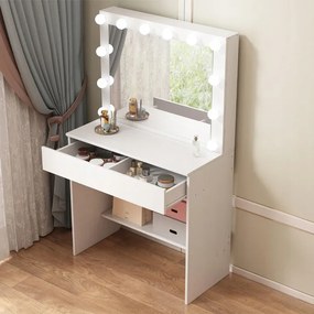 Toaletka kosmetyczna z lustrem LED – nowoczesna toaletka do makijażu i wizażu w stylu glamour loft