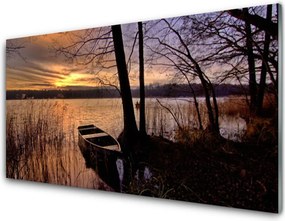 Dekor Szklany do Kuchni Samotna Łódź Pod Żaglami