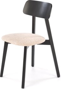 Drewniane krzesło w stylu retro z tapicerowanym siedziskiem Hylo Halmar