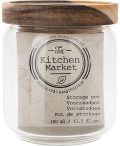 Szklany słoik z akacjową pokrywką 400 ml, 0,4 l