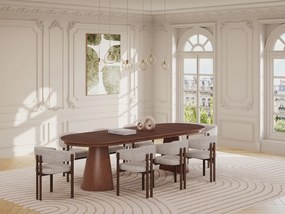 Stół do jadalni rozkładany  dla 4 do 10 osób z forniru jesionowego - Ciemny naturalny - PRISLA