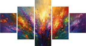 Obraz - Abstrakcja kwiatów (125x70 cm)