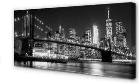 Zdjęcie na płótnie Nocna Panorama Mostu i Miasta