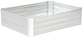 Outsunny Podwyższona grządka Ogrodowa z Ocynkowanej Stali – Idealna do kwiatów, ziół, Warzyw 120 x 90 x 30 cm