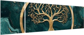 Obraz – Złote drzewo życia w marmurze (170x50 cm)