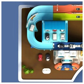 Woopie parking garaż z interaktywną kierownicą + 4 auta