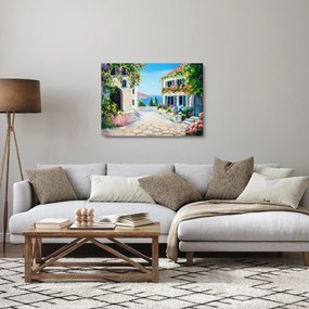 Obraz na szkle - Grecka aleja, obraz olejny (70x50 cm)