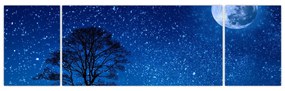 Obraz wilka wyjącego do księżyca (170x50 cm)