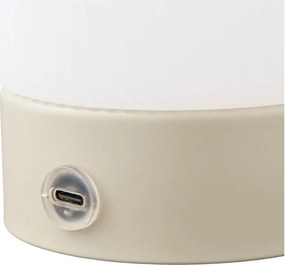 Biała/szarobrązowa metalowa lampa stołowa z plastikowym kloszem (wysokość 18 cm) Ashford – House Nordic