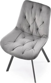 Krzesło tapicerowane K519 VELVET szare obracane
