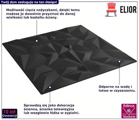 Zestaw 12 sztuk czarnych paneli ściennych - Olexis 3X