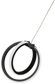 Czarna metalowa lampa wisząca LED ø 25 cm Sezen – Squid Lighting