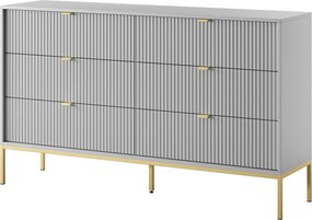Komoda STELLARE 154 cm do Salonu Sypialni 6 Szuflad Szary