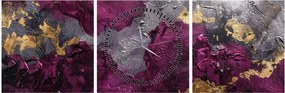 Obraz - Teksturowanie abstrakcji (z zegarem) (90x30 cm)