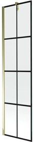 Mexen Next parawan nawannowy 1-skrzydłowy 50 x 150 cm, czarny wzór, złoty - 895-050-000-00-77-50