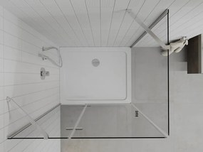 Mexen Roma kabina prysznicowa uchylna 70 x 80 cm, transparent, chrom + brodzik Flat - 854-070-080-01-00-4010