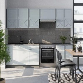 Aneks kuchenny jasnoniebiesko-szary/antracytowy 240x60x81.6 fame-line