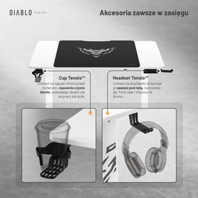 Biurko z regulacją wysokości Diablo X-Tensio 1100 białe