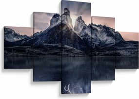 Obraz jeziora z górą (125x70 cm)