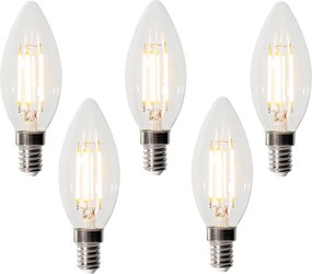 Zestaw 5 żarówek LED E14 z 3-stopniową regulacją jasności B35 Przezroczyste 4W 450 lm 2700K