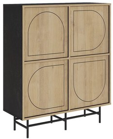 Czarna szafka w dekorze dębu 100x118 cm Giana – Marckeric