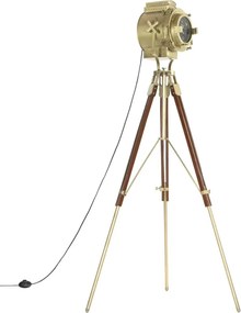 Regulowana lampa podłogowa trójnóg retro z drewna mango - 5X EX198 G0-B69