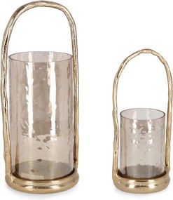 Metalowe świeczniki zestaw na świeczkę typu tealight 2 szt. Sagar – Bizzotto