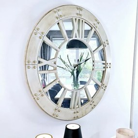 Zegar ścienny, lustrzany cyferblat ,średnica 80cm