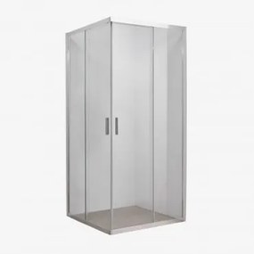 Kabina Prysznicowa Kwadratowa Z Drzwiami Przesuwnymi, Szkło Hartowane 6 Mm I Aluminium Brent Szczotkowana Szarość & Transparent & 90 X 90 X 195 Cm -