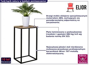 Stojak na kwiaty w stylu loft czarny + dąb lancelot - Mobis 4X