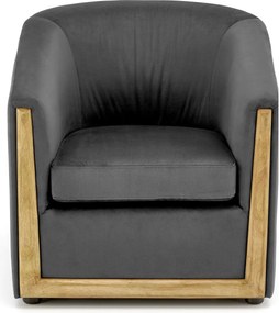 Wygodny fotel wypoczynkowy Enrico z drewnianymi detalami